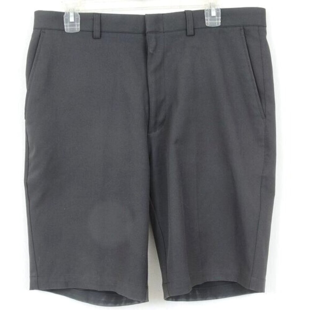 Oobe Men's 34 Golf‎ Chino Flat Front 10" Gray Stretch Pockets Outdoor Shorts